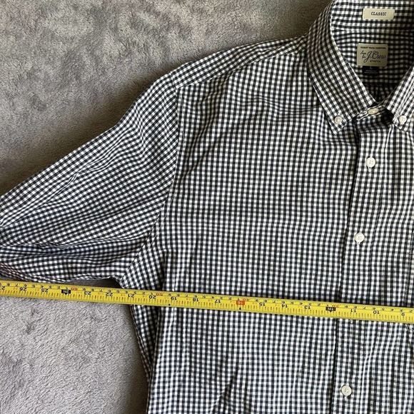VTG J. Crew Shirt Mens Large Blue Checkered Classic Button Up Collared Preppy - Picture 6 of 15